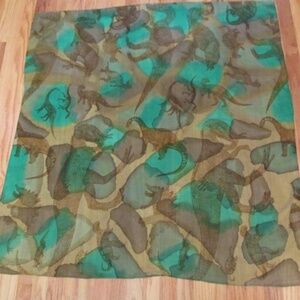 Sheer Silk Scarf with Dinosaurs